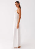 Madeleine Scoop Neck Maxi Dress Off White