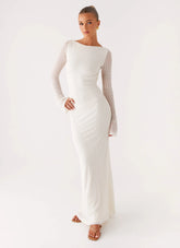 Ethereal Long Sleeve Maxi Dress Ivory