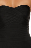 Amanda Black Bandage Strapless Formal Maxi Dress