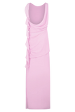 Daria Draped Chiffon Maxi Dress Light Lilac