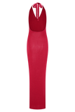 Ayella Cowl Knit Maxi Dress Raspberry
