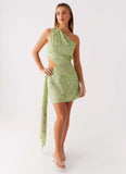 Juelz Beaded Mini Dress Lime