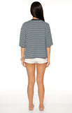 Lioness Bloom Short Sleeve Top Navy Sea Stripe