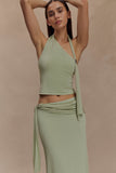 Xanthia Knit Halter Top Pastel Green