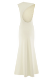 Katerina Scuba Jersey Cut Out Maxi Dress Ivory
