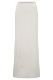 Casey Linen Embroidered Maxi Skirt Natural