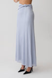 Adrienne Lurex Knot Maxi Skirt Pastel Blue