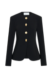 Asia Mixed Button Blazer Black