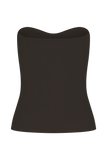 Elodie Strapless Cupped Knit Top Chocolate