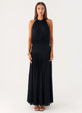 Solena Halter Neck Maxi Dress Black