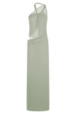 Edwina Knotted Mesh Maxi Dress Sage