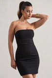 Indie Black Bodycon Bandeau Mini Dress With Cut Outs