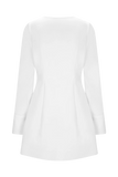 Carina Peplum Cotton Shirt Dress White