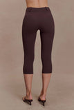 Blanca Stretch Crepe Capri Pants Chocolate