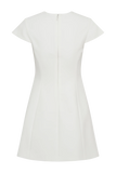 Remi Suiting Mini Dress With Floral Hardware White