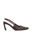 Maren Faux Leather Crocodile Heel Chocolate