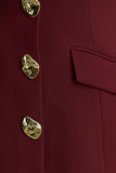 Belony Dark Plum Crew Neck Mini Dress With Button Detailing