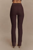 Elodie Ribbed Knit Pants Chocolate