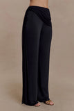 Aspyn Slinky Gathered Wide Leg Pants Black