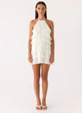 Lunar Bloom Mini Dress Ivory