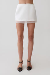 Frankie Satin Mini Skirt White