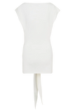 Maiara Shortsleeve Slinky Tie Mini Dress White