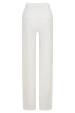 Maude Crepe Straight Leg Pants Ivory