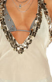 Westgate White Sequin Trim Mini Dress PRE ORDER