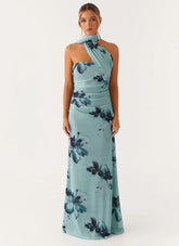 Songbird Maxi Dress Blue Black Floral