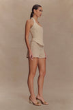 Meadow Denim Corset Halter Top Stone Wash