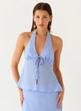 Ashlea Tie Front Top Periwinkle