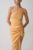 Birgit Linen Midi Dress With Hardware Deep Peach