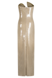 Winston Strapless Sequin Maxi Dress Taupe