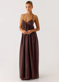 Losario Maxi Dress Cool Chocolate