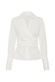 Eugenia Wrap Cotton Shirt White