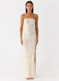 Minni Sequin Maxi Dress Ivory