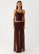 Sparkling Night Maxi Skirt Chocolate