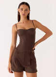Asher Suiting Shorts Dark Chocolate