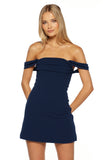 Zoella Navy Off The Shoulder Crepe Mini Dress