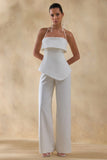 Zura White Square Neck Jumpsuit