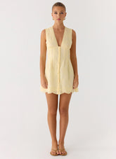 Burning Bright Mini Dress Butter Yellow