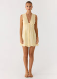 Burning Bright Mini Dress Butter Yellow
