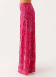 Corinna Low Rise Sequin Maxi Skirt Fuchsia
