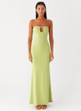 Moara Cut Out Maxi Dress Lime Green