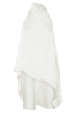 Sydney Asymmetrical Satin Halter Top Ivory