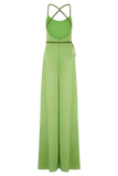 Elaine Chiffon Beaded Maxi Dress Green