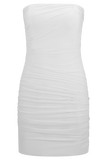 Jianna Strapless Mesh Mini Dress White