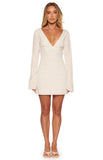 Winston White Polka Dot Long Sleeve Mini Dress