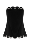 Judith Strapless Scallop Top Black