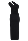 Anastasia One Shoulder Modal Midi Dress Black